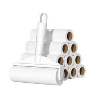 初舍（CHUSHE）粘毛器粘毛滚筒可撕式宠物猫狗地毯沾毛粘尘纸共10卷纸600撕 白色手柄+10卷纸共600撕