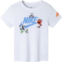NIKE 耐克童装男童纯棉舒适短袖T恤2024夏季儿童针织休闲运动短T上衣 纯白色 150 /72 【身高140-152cm】 150/72(M)