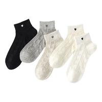 IISDOO英国斯度袜子女纯棉网眼短袜春夏薄款浅口袜低帮可爱女袜潮日韩 礼盒-【黑色+白色】- 5双 均码