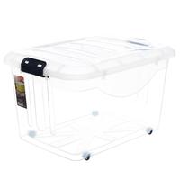 禧天龙（Citylong）特大号透明收纳箱塑料搬家箱衣服玩具收纳整理箱储物箱置物箱 【60*44*36】60升四轮三个装