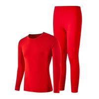 PLAYBOY 花花公子 大红保暖内衣男女纯棉秋衣秋裤套装棉毛衫本命年新婚礼物 男大红M