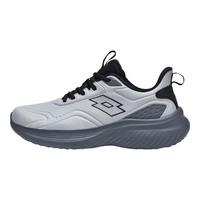 乐途（LOTTO）跑步鞋男2024春季皮面运动鞋厚底防滑户外休闲鞋 灰色 40