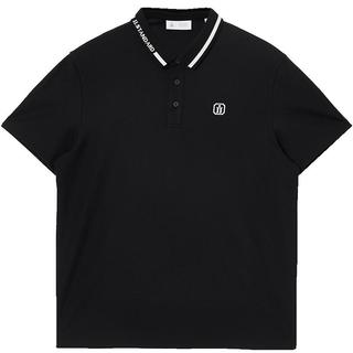 杰克·琼斯（JACK&JONES）男装25年凉感POLO衫男士翻领短袖T恤夏季潮流商务休闲高端半袖 E40黑色 常规 S