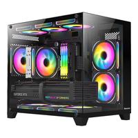 S960暴风雪X黑色全景版海景房机箱（双面钢化玻璃/左右分区/360水冷/9风扇位/MATX主板）