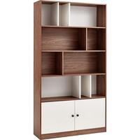 LINSY 林氏家居 JJ1X-A 简约现代书柜 深胡桃木色