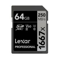 Lexar 雷克沙 1667X SD存储卡 64GB（UHS-II、V60、U3）