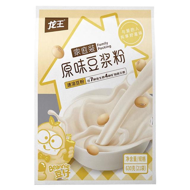 龙王食品 龙王豆浆粉原味630克高蛋白营养早餐30g*21速溶非转基因大豆家庭装