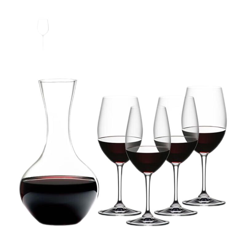 醴铎RIEDEL奥地利RIEDEL西拉醒酒器+红酒杯4套装礼盒德国 西拉醒酒器+accanto4支