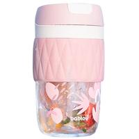 BABLOV花伴森咖啡杯吸管杯女士高颜值运动夏季大容量随行塑料水杯子 春日桃粉【无印花版】 530ml