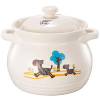 Cfcraft 泥火匠 小斑马 砂锅(20.5cm、4.6L、陶瓷、白色)