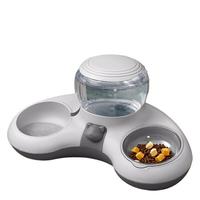 Hoopet 猫碗狗狗碗食盆自动饮水器双碗猫咪食碗喂食器保护颈椎防打翻斜口