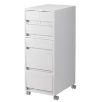 霜山 抽屉式收纳柜 办公室A4文件柜 家用桌下多层可移动置物柜 五层 面宽26cm 进深37cm 高68.5cm