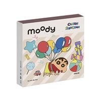 moody美瞳日抛蜡笔小新系列10片装彩色隐形眼镜动感光波0度 动感黑(动感光波)丨联名新花色