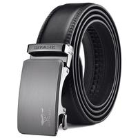 SEPTWOLVES 七匹狼 男士牛皮自动扣腰带 M73821A339-01 黑色 110-120