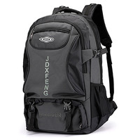 朗斐 旅行包男士双肩包大容量背包初中高中大书包出差登山行李包 灰色