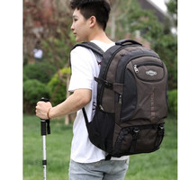 朗斐 旅行包男士双肩包大容量背包初中高中大书包出差登山行李包 大号灰色85L