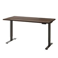 蓝立哆蓝立哆实木电动升降桌电脑桌书桌电竞桌台式学习桌办公直播桌子 K1Pro胡桃木色 1.2*0.6m南洋楹实木桌板