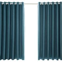 MERCURY 水星家纺 里尔 免打孔窗帘 海蓝色 1.1*1.8m-1.6*1.8m 双开款