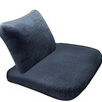 鹭洁 汽车坐垫冬季毛绒座垫套带靠背獭兔毛加厚保暖男女通用型棉车垫子 冬天防寒短毛坐垫