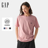 Gap 男女装2025春季纯棉刺绣logo口袋短袖T恤简约风上衣725620 粉色 S (165/88A)亚洲尺码