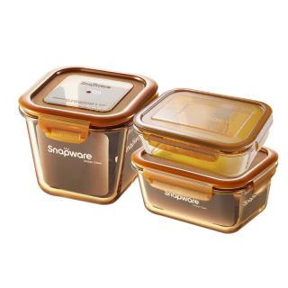 VISIONS 3件套康宁耐热玻璃饭盒  600ml+800ml+900ml