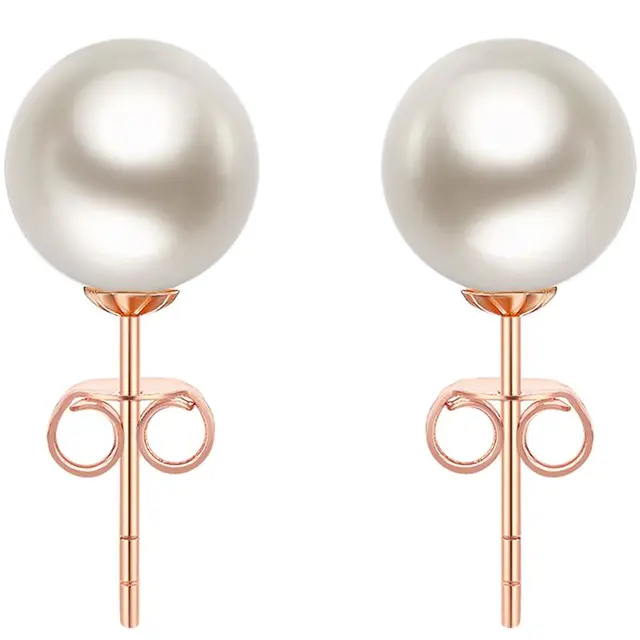 CHJ JEWELLERY 潮宏基 圆舞曲系列 EEK33702641 婉珠18K玫瑰金珍珠耳钉 1.3g