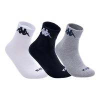 Kappa 卡帕 男士棉质中筒袜套装 KP8W15 3双装(黑+白+深灰)