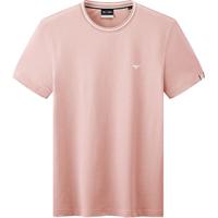 七匹狼短袖T恤男夏季抗菌除螨圆领打底衫男士冰爽凉感短T男装冰藻泥上衣 004(花灰)-华夫格麦卡纤维 180/96A/XXL