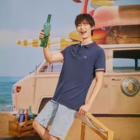值友专享：TOMMY HILFIGER Tommy Jeans 男女同款 撞色袖口镶边短袖POLO衫12963