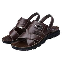 【头层牛皮】男士凉鞋男凉拖鞋男外穿两用沙滩鞋男士真皮凉鞋子