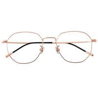 潮库 1899 玫瑰金纯钛眼镜框+1.61折射率 防蓝光镜片