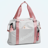 MOONMIX 旅行包女短途旅游大容量行李包袋干湿分离运动包手提游泳包 灰色标准号