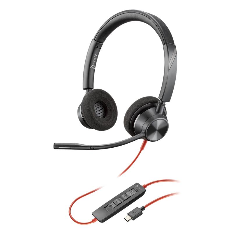 Plantronics 缤特力 Poly 博诣 Plantronics 缤特力 Poly 博诣 缤特力 C3320-C 耳罩式头戴式有线耳机 黑色 type c