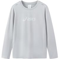 asics亚瑟士童装25年春季长袖针织T恤儿童吸湿速干高弹运动内搭 020灰色 飓风秒干 140 cm 高弹面料