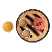 南山先生 汉鼎茶盘套组 茶具套装 圆盘 10件套 宫廷红