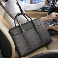 铂派 BVP 男士休闲公文包手提包横款复古商务旅行牛皮男包单肩斜挎包