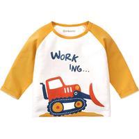 婴蓓依 儿童长袖T恤 推土机黄 90cm