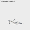 CHARLES & KEITH CHARLES&KEITH24春季尖头一字带细高跟穆勒拖鞋CK1-60920363 DARK BLUE深蓝色 38