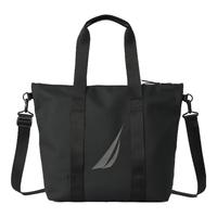 NAUTICA诺帝卡斜挎托特包男士大容量单肩背包旅行通勤笔记本电脑手提包 黑色