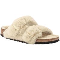 BIRKENSTOCK软木拖鞋秋冬女款时尚大巴扣毛毛鞋Arizona Teddy系列 白色窄版1023130 38