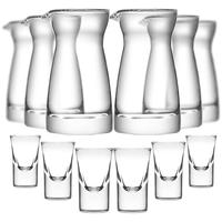 CLITON白酒杯分酒器100ml酒具套装一口小酒杯子弹杯玻璃酒壶酒盅6壶6杯 (礼盒装)子弹杯*6+收腰分酒器*6