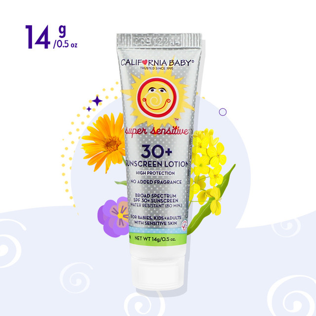CALIFORNIA BABY 低敏无香防晒霜旅行装14g 婴幼儿孕妇防晒乳SPF30 敏感肌6月+适用