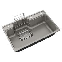 箭牌（ARROW）厨房水槽大单槽304不锈钢洗菜盆一体盆洗菜池枪灰水槽