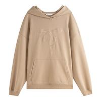 范思蓝恩套头连帽宽松落肩卫衣秋季2024蝴蝶结刺绣上衣13243 卡其色 M