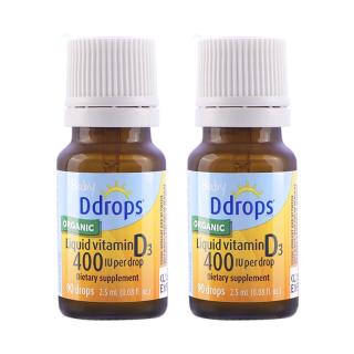 Ddrops 滴卓思婴幼儿童d3滴剂 低敏维生素VD3600IU 婴儿D3滴剂 2.5ml*2瓶