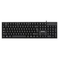 PHILIPS 飞利浦 SPK6234 104键 有线薄膜键盘 黑色 无光