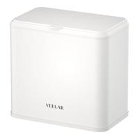 VEELAR卫生间壁挂式垃圾桶可粘贴免打孔悬挂家用高颜值免打孔小号厕所 奶油白6L