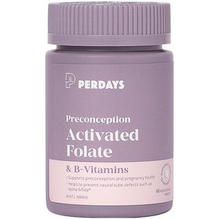 PERDAYS孕期活性叶酸备孕早期营养女士2月用量60片维生素b