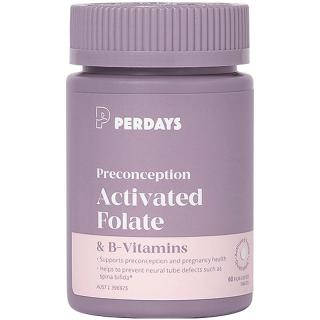 PERDAYS孕期活性叶酸备孕早期营养女士2月用量60片维生素b