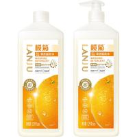 榄菊阳光柑橘洗洁精氨基酸润肤不伤手果蔬餐具净去油食品用洗涤灵 阳光柑桶1.2kg*2瓶